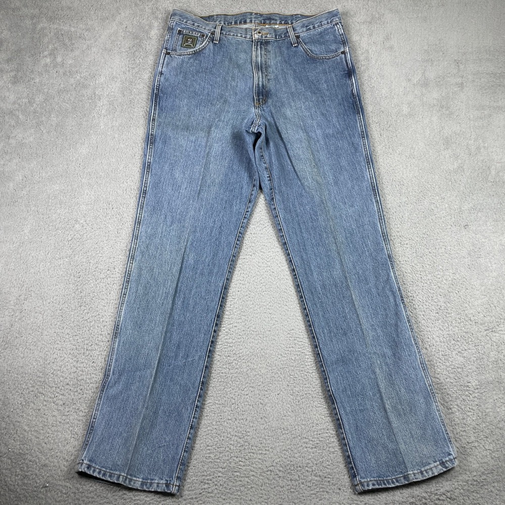 Cinch Jeans Mens 38x36 Blue Relaxed Straight Denim Green Label Western Cowboy